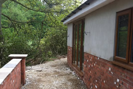 Triple garage built in garden in Adlington by KJB Builders