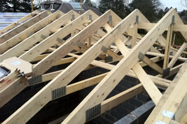 A timber roof structure in Adlington by KJB Builders