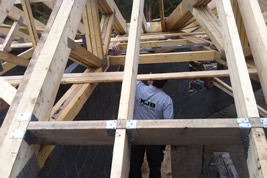 A timber roof structure in Adlington by KJB Builders