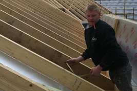 A timber roof structure in Adlington by KJB Builders