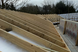 A timber roof structure in Adlington by KJB Builders